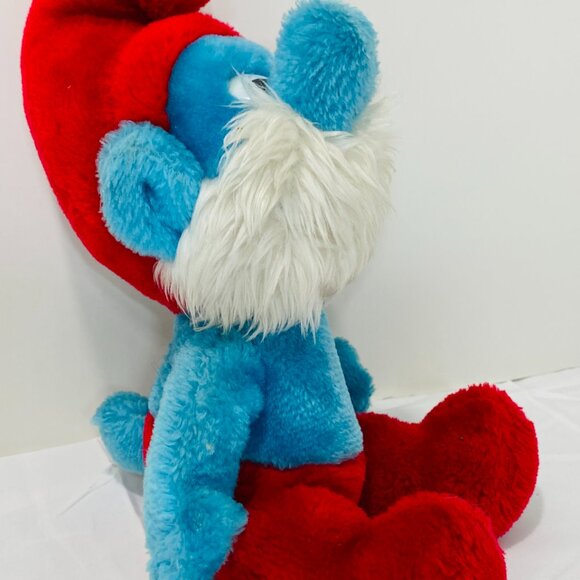VINTG PAPA SMURF 1979 PEYO WALLACE-BERRIE 10" SITTING PLUSH VGUC - Picture 3 of 8